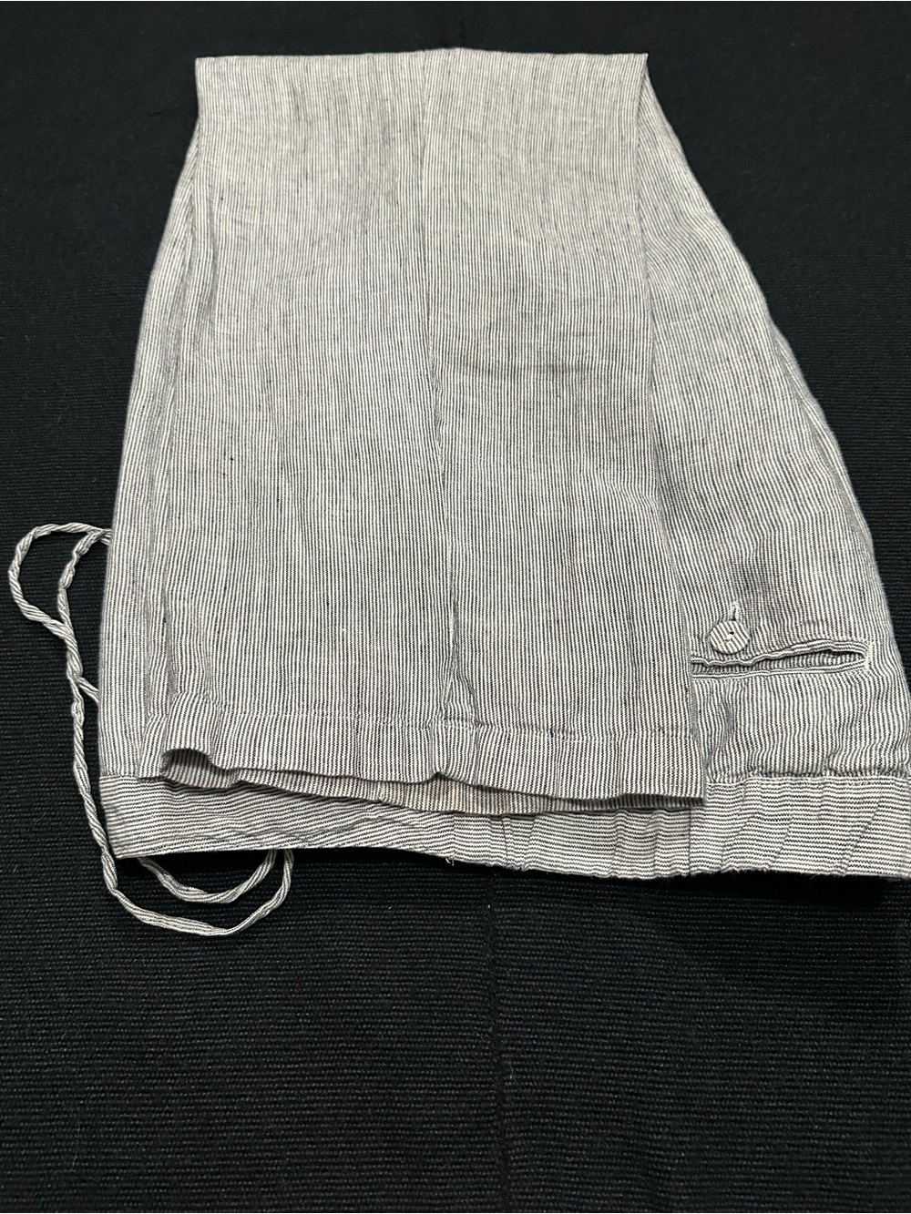 Charter Club Blue Striped Linen Wide-Leg Pants - XL - Drawstring & Buttons NICE